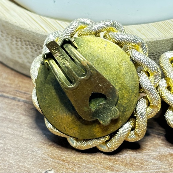 Vintage clip-on earrings signed: Germany. Some glue showing on back. See photos. - Picture 6 of 7